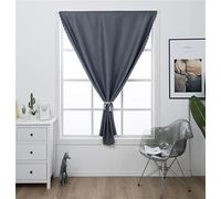 FANSU Rideau Occultant Thermiques, Rideaux Salon Auto-adhésifs, Couleur Unie sans Oeillets Rideaux de Fenêtre pour Chambre Cuisine Décoration (Anthracite,80x130cm)