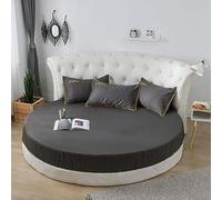 FANSU Rond Drap Housse 200x200, Gris Foncé Coton Drap-Housse avec Élastique Complet, Respirant Doux, Bed Sheets Convient pour Matelas Jusqu'à 25 cm
