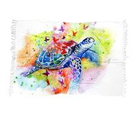 FANSU Serviette de Plage Grande Taille Anti Sable, Imprimé Tortue Serviettes de Plage à Séchage Rapide Drap de Plage Microfibre Serviette de Bain avec Frange (244x150cm,Papillon)