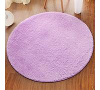 FANSU Tapis Salon Shaggy Design Moderne Poils Longs Ronde Couleur Unie, Interieur Antidérapant Ultra Doux Descente de lit Grande Taille Tapis pour Salon Chambre Canapé Natte (Violet Clair,120cm)