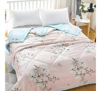 FANSU Thème Plum Blossom Couvre Lit 170X200cm,Microfiber Couvre Lit Matelassé, Doux Réversible Jetés de Lit Dessus de Lits-Lits 2 Personnes, Été Couverture