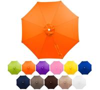 FANSU Toile de Rechange pour Parasol 2,7M-3m Housse de Protection Imperméable, Toile de Parasol Jardin pour 6/8 Baleines, Idéal pour Terrasse et Balcon (2 Mois - 8 côtes,Orange)