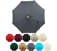 FANSU Toile de Rechange pour Parasol 2,7M/3M Housse de Protection Imperméable, Toile de Parasol Jardin pour 6/8 Baleines, Idéal pour Terrasse et Balcon (2,8 Mois / 6 CÔTES,Gris foncé)