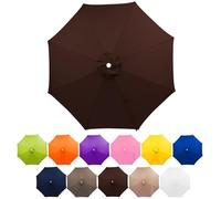 FANSU Toile de Rechange pour Parasol 2,7M-3m Housse de Protection Imperméable, Toile de Parasol Jardin pour 6/8 Baleines, Idéal pour Terrasse et Balcon (3,3 Mois - 8 côtes,Marron)