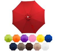 FANSU Toile de Rechange pour Parasol 2,7M-3m Housse de Protection Imperméable, Toile de Parasol Jardin pour 6/8 Baleines, Idéal pour Terrasse et Balcon (2,3 Mois - 6 côtes,Rouge)