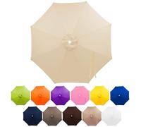 FANSU Toile de Rechange pour Parasol 2,7M-3m Housse de Protection Imperméable, Toile de Parasol Jardin pour 6/8 Baleines, Idéal pour Terrasse et Balcon (3 Mois - 8 côtes,Beige)