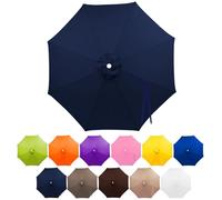 FANSU Toile de Rechange pour Parasol 2,7M-3m Housse de Protection Imperméable, Toile de Parasol Jardin pour 6/8 Baleines, Idéal pour Terrasse et Balcon (2 Mois - 8 côtes,Bleu Marine)