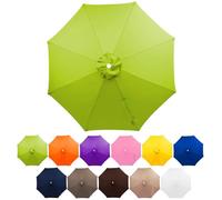 FANSU Toile de Rechange pour Parasol 2,7M-3m Housse de Protection Imperméable, Toile de Parasol Jardin pour 6/8 Baleines, Idéal pour Terrasse et Balcon (2,7 Mois - 6 côtes,Vert Gazon)