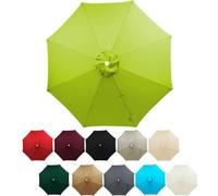FANSU Toile de Rechange pour Parasol 2,7M/3M Housse de Protection Imperméable, Toile de Parasol Jardin pour 6/8 Baleines, Idéal pour Terrasse et Balcon (2,5 Mois / 8 CÔTES,Vert Gazon)