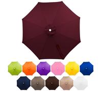 FANSU Toile de Rechange pour Parasol 2,7M-3m Housse de Protection Imperméable, Toile de Parasol Jardin pour 6/8 Baleines, Idéal pour Terrasse et Balcon (3,5 Mois - 8 côtes,Bordeaux)