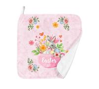 FANSU Torchon Cuisine Lot de 2,Printemps Fleurs Plante Motif Lapin de Pâques Torchon à Vaisselle Absorbante Serviette de Cuisine Torchons à Vaisselle Torchon de Bar (Lapin gris,30x30cm)