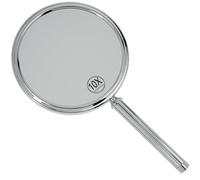 Fantasia Miroir à Main avec poignée - Double Face Normal et grossissement x 10 - Diamètre : 13 cm - Longueur : 28,5 cm - Argenté/chromé
