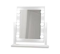 Fantasia Miroir de Maquillage LED Hollywood : Grand Miroir hollywoodien avec éclairage - 6 Grandes lumières LED - 2 Couleurs de lumière - Miroir de Maquillage LED