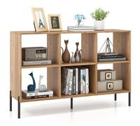 FANTASK Bibliothèque à 6 Compartiments avec Pieds en métal surélevés et étagères réglables, étagère autoportante pour Salon, Chambre à Coucher, Bureau