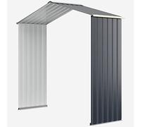 FANTASK Boîte d'extension en métal - 213 x 64 x 195 cm - Abri de Jardin verrouillable avec 4 Fentes d'aération et Porte coulissante - Abri en métal - pour extérieur