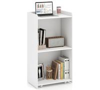 FANTASK Bureau d'orateur avec roulettes et 2 étagères, Table Debout multifonctionnelle pour enseignement, conférences, Services et séminaires, 57,5 x 37 x 105 cm (Blanc)