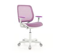 FANTASK Chaise de Bureau pour Enfant - Hauteur réglable de 43 à 55 cm - Pivotante à 360 ° avec Dossier, accoudoirs et Roues - Ergonomique - pour Enfants de 6 à 15 Ans - Violet