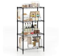 FANTASK Étagère Multi-étages en métal Lourd avec Grille en V réglable, étagère Universelle réglable pour la Maison, la Cuisine et Le Garage (4 Niveaux)