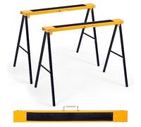FANTASK Lot de 2 tréteaux d'échafaudage pliants - En métal - Charge maximale : 275 kg - Avec poignée - En acier - Jaune