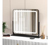 FANTASK Miroir de Maquillage avec 3 Couleurs de lumière, Miroir Hollywood avec grossissement 5X, éclairage, luminosité réglable, Miroir de Maquillage Rotatif à 360°, contrôle Tactile
