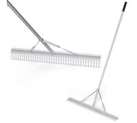 FANTASK Râteau de Jardin avec tête de râteau de 91 cm de Large et Long Manche, en Aluminium avec 36 Dents, râteau à Feuilles, râteau à Gazon pour ameublir Le Sol, Entretien du Paysage
