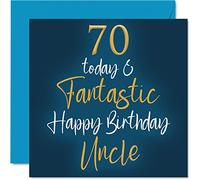 Fantastiques cartes d'anniversaire 70 ans pour oncle - 70 Today & Fantastic - Carte d'anniversaire pour oncle de la part d'une nièce d'un neveu d'un oncle cadeau d'anniversaire