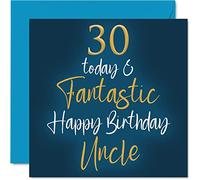 Fantastiques cartes d'anniversaire de 30 ans pour oncle - 30 Today & Fantastic - Carte d'anniversaire pour oncle de la part de nièce neveu oncle cadeau d'anniversaire
