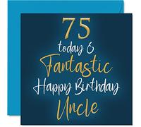 Fantastiques cartes d'anniversaire pour 75e anniversaire pour oncle - 75 Today & Fantastic - Carte d'anniversaire pour oncle de la part de nièce neveu oncle cadeaux d'anniversaire