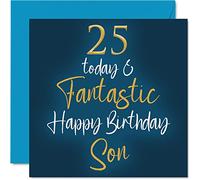 Fantastiques cartes d'anniversaire pour fils - 25 Today & Fantastic - Carte d'anniversaire pour fils de la part de maman ou de papa cadeaux d'anniversaire de fils cartes d'anniversaire de
