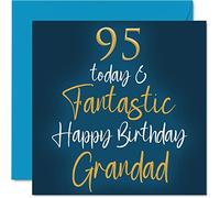 Fantastiques cartes d'anniversaire pour grand-père - 95 Today & Fantastic - Carte d'anniversaire pour grand-père la part petit-fils petite-fille cadeau d'anniversaire 145mm