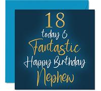 Fantastiques cartes d'anniversaire pour neveu - 18 Today & Fantastic - Carte d'anniversaire pour neveu de la part d'une tante oncle cadeau d'anniversaire pour neveu 145mm cadeau pour neveu
