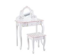 Fantasy Fields Coiffeuse Enfant avec Tabouret Miroir en Bois Fille Teamson TD-12890A