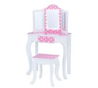 Fantasy Fields Coiffeuse Enfant Bois Table Maquillage Miroir Tabouret lumière LED Teamson TD-11670FL