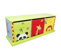 Fantasy Fields Etagère Enfant Sunny Safari Bois avec 3 paniers bacs de Rangement Tissu TD-0131A