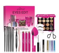 FantasyDay Xmas Coffret Maquillage Femme Kit de Maquillage Complet Mallette Maquillage Fille Adventskalender 2025 Makeup Set avec Ombres Paupière Rouge Lèvre Pinceaux Correcteur Mascara Fard à Joues