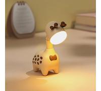 Fantes Veilleuse girafe rechargeable par USB - Lampe de chevet pour enfants, étudiants, fête d'anniversaire, décoration d'intérieur (Biege)