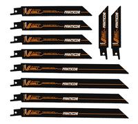 FANTICDE Lot de 10 lames de scie sabre pour métal, lames de scie sabre récipro en acier bi-métal avec cobalt pour couper des boulons, métal fin, 100-225 mm, 14-24 TPI