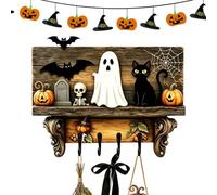 Fantôme Gothique Crochet Mural Décoratif Rétro Gothique Halloween Avec 4