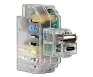 FANTON 82893 Bloc d'alimentation encastré avec branchement Keystone 2 Prises USB C 5 V 2,4 A