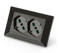 FANTON PRISE MULTIPLE POUR BOÎTE 3 MODULES AVEC 2 PRISES UNIVERSELLES GRIS ANTH