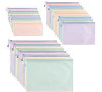 FANXIYA 30 Pcs Pochette Plastique Zippée A4 A5 A6, Sac Étanche Transparent pour Ranger des Documents, Sachet Zip pour Papier et Enveloppes Scolaires, Bureau et Voyage