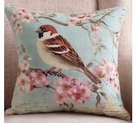 FanZheZhe Coussin Point de Croix Gros Trou Fleurs et oiseaux 11ct45x45cm Decoration Manuelle Broderie Kit Adulte Art Creatif Cadeau DIY Cross Stitch Embroidery.