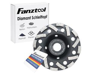 FANZTOOL Disque Diamant Poncage Beton 125mm Universel, Meule Diamant à Poncer Béton, Pierre, Granit, Asphalte, Plâtre, Chape, 2 Rangées de Segments Diamantés