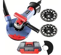 FANZWORK Lot de 2 meuleuses à béton 2100 W / 180 mm avec 2 roues diamantées de qualité supérieure de 180 mm et 2 ventouses et poignée en forme de T