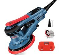 FANZWORK Ponceuse Excentrique 150 mm, Ponceuse Orbitale avec une Course Abrasive de 5 mm, Moteur EC sans Balais de 350 W, 7 Vitesses jusqu'à 10 000 tr/min, 15 Disques Abrasifs, avec Mallette