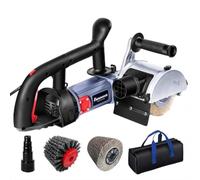 FANZWORK V2 Rénovateur Extérieur 1500 W, Ponceuse Satinatrice pour Bois, Métal et Pierre, Variateur de Vitesse, Brosse Acier, Nylon et Roue Abrasive