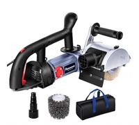 FANZWORK V2 Rénovateur Extérieur 1500 W, Ponceuse Satinatrice pour Bois, Métal et Pierre, Variateur de Vitesse, Raccord d’Aspiration, Brosse Acier & Nylon