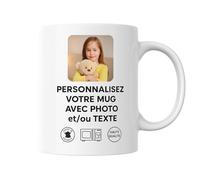 fapadjo Mug Personnalisable Photo Texte, Tasse A Cafe Personnalisée Prénom, Cadeau D'anniversaire, Souvenir, Naissance, Collègue