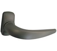 FAPIM Poignée de porte blanche, Carré 8 mm, Horus, Poignée et base en aluminium, douille de rotation en nylon, ressort et rondelles en acier inox, Axe carré de 8mm et vis de fixation en acier zingué