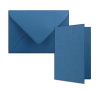 FarbenFroh Lot de 50 cartes pliées DIN B6 avec enveloppes Bleu roi 120 x 170 mm Idéal pour cartes d'invitation, mariage, baptême, communion, confirmation